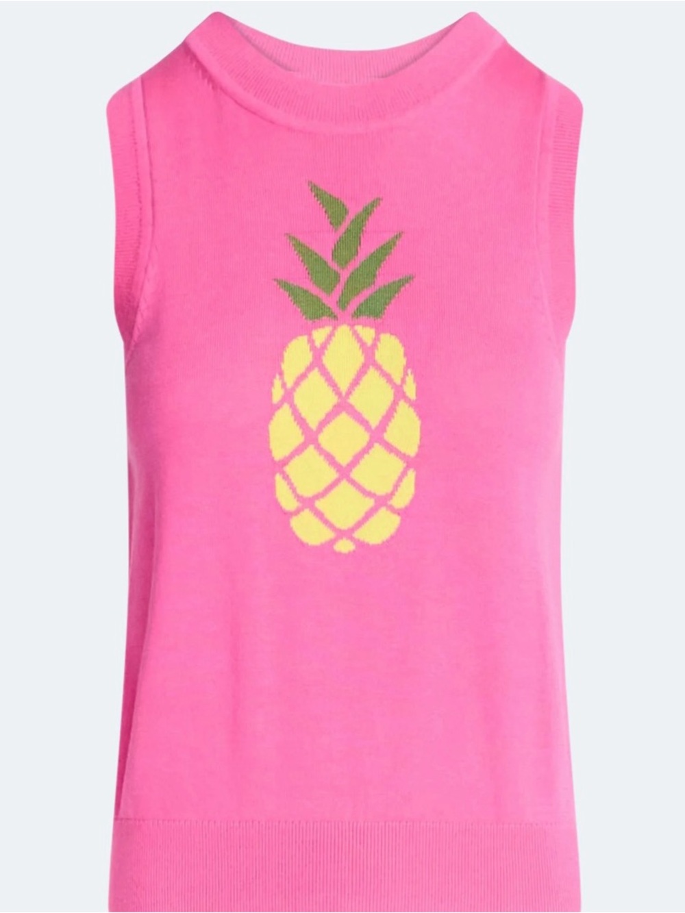 NWT Free Assembly XXL Pink Pineapple Sleeveless Sweater Shell Top